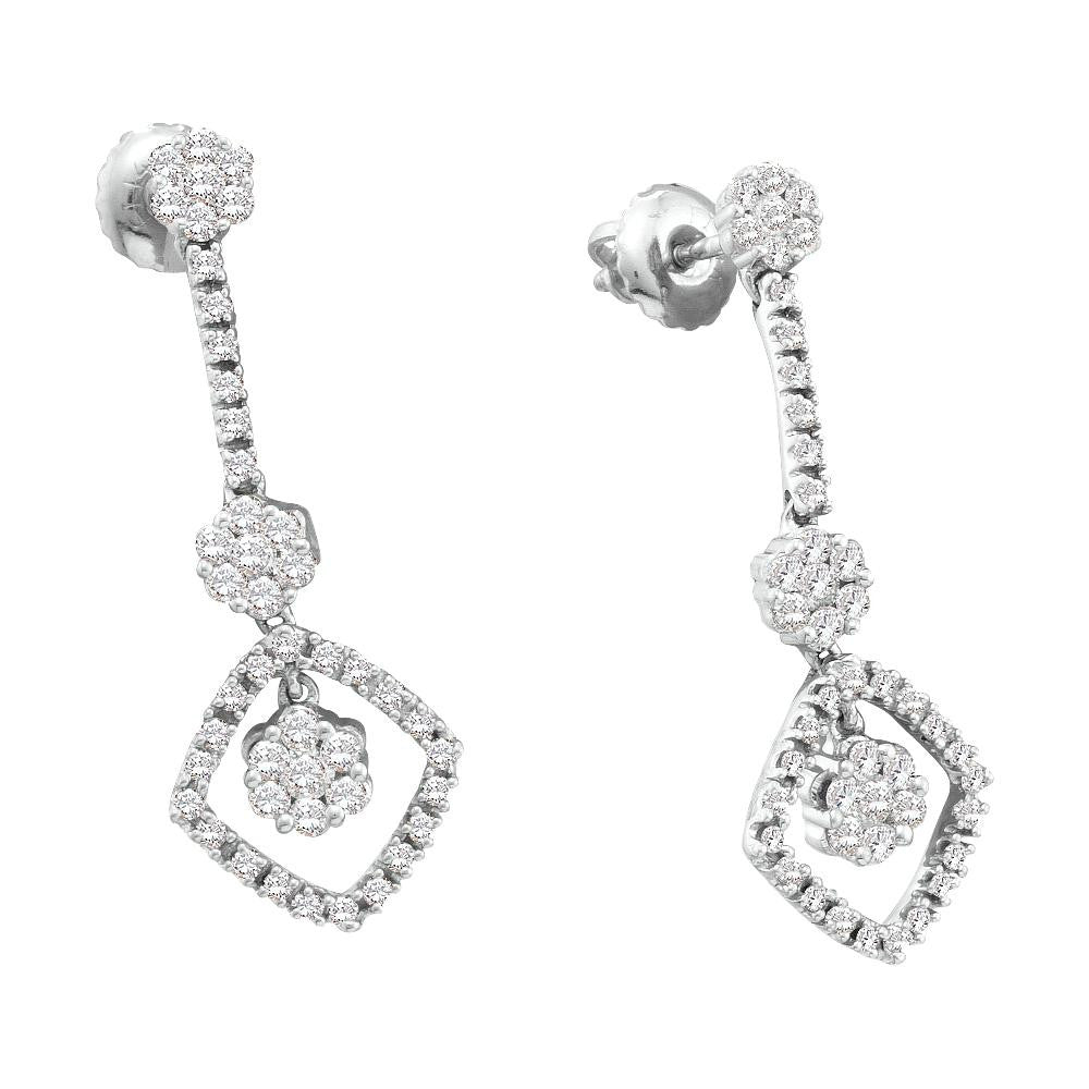 3-4CTW-Diamond FLOWER EARRINGS