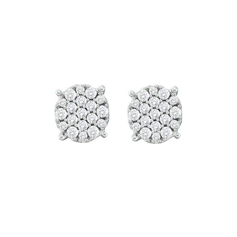 1-2CTW-Diamond FLOWER EARRINGS