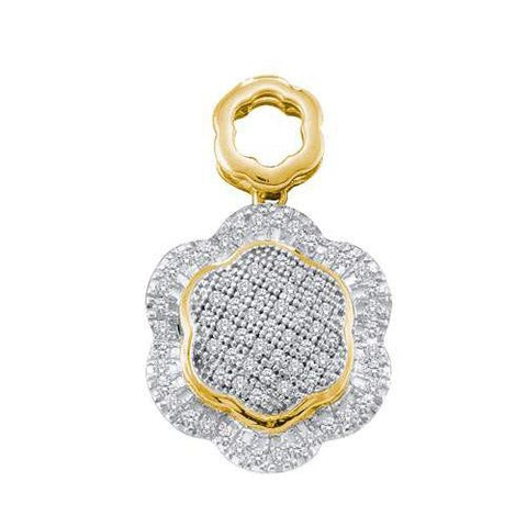 0.25CTW DIAMOND FLOWER MICRO PAVE PENDANT