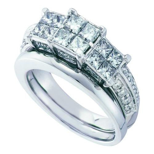 14K White-gold 2.00CT DIAMOND INVISIBLE BRIDAL SET