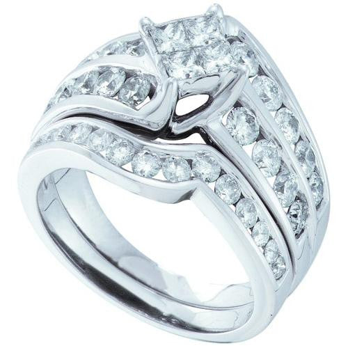 14KT White Gold 2.00CTW DIAMOND INVISIBLE BRIDAL SET