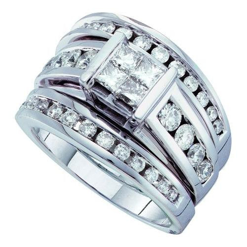 14K White-gold 1.90CT DIAMOND INVISIBLE BRIDAL SET