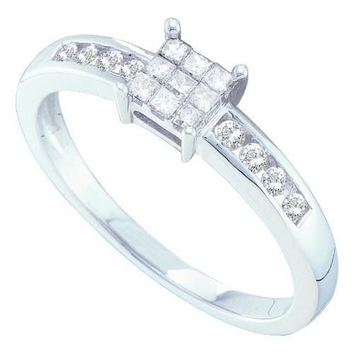 14KT White Gold 0.25CTW DIAMOND  INVISIBLE RING