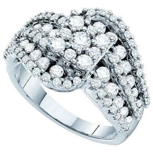 14KT White Gold 2.00CTW DIAMOND  FLOWER RING