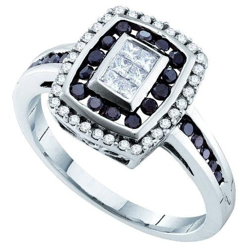 14K White-gold 0.50CTW BLACK DIAMOND  INVISIBLE RING