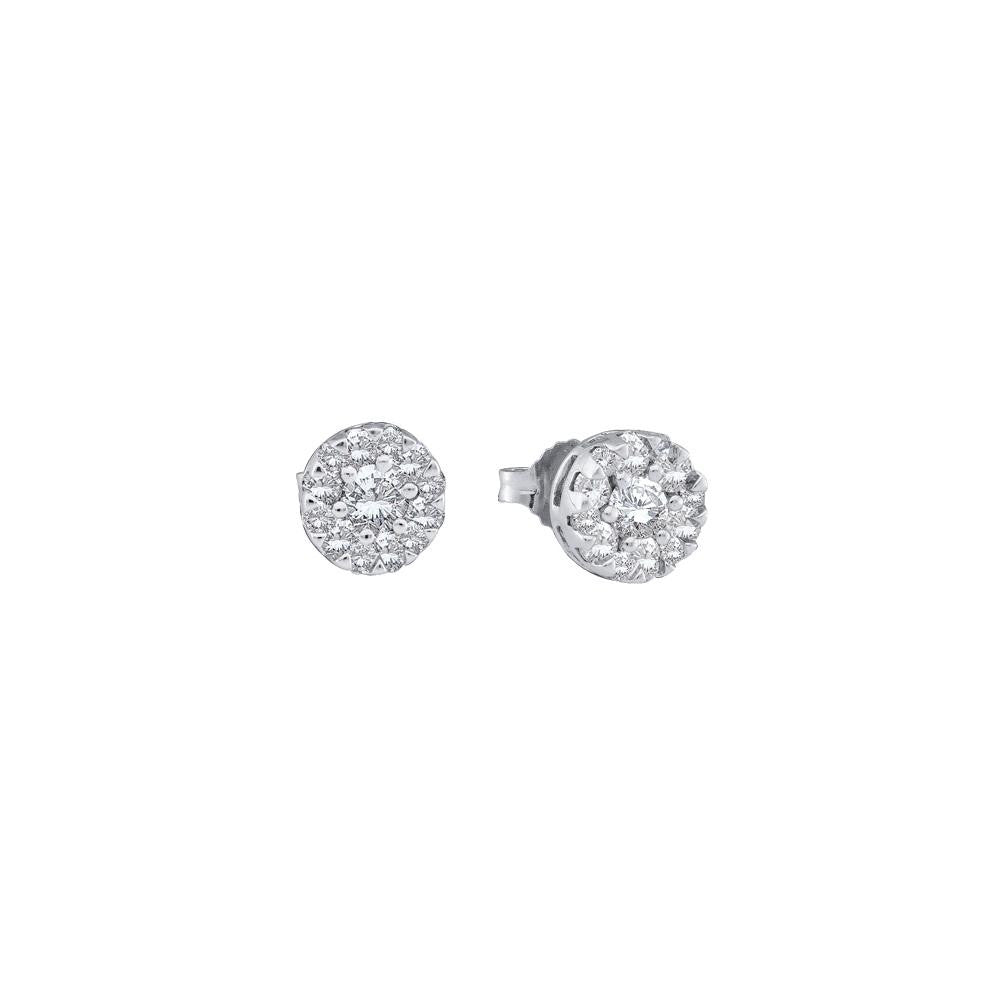 1-4CT-Diamond FLOWER EARRING