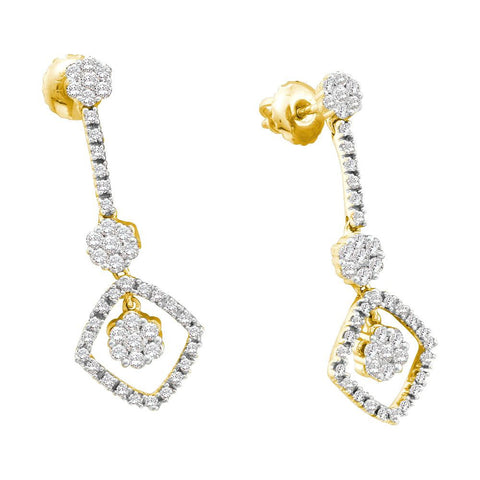 3-4CTW-Diamond FLOWER EARRINGS