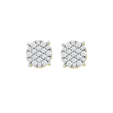 1-2CTW-Diamond FLOWER EARRINGS