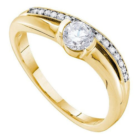 14K Yellow-gold 0.42CTW DIAMOND 0.33CTW ROUND CENTER BRIDAL RING