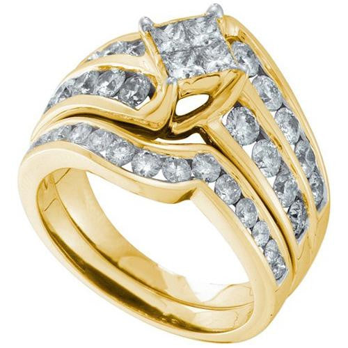 14K Yellow-gold 2.00CT DIAMOND INVISIBLE BRIDAL SET