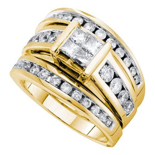 14K Yellow-gold 1.90CT DIAMOND INVISIBLE BRIDAL SET