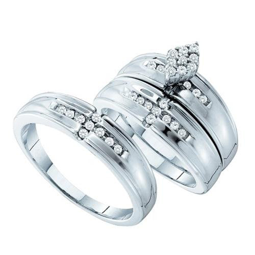 14KT White Gold 0.36CTW DIAMOND FASHION TRIO SET