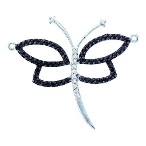 14KT White Gold 0.44CTW DIAMOND BUTTERFLY PENDANT