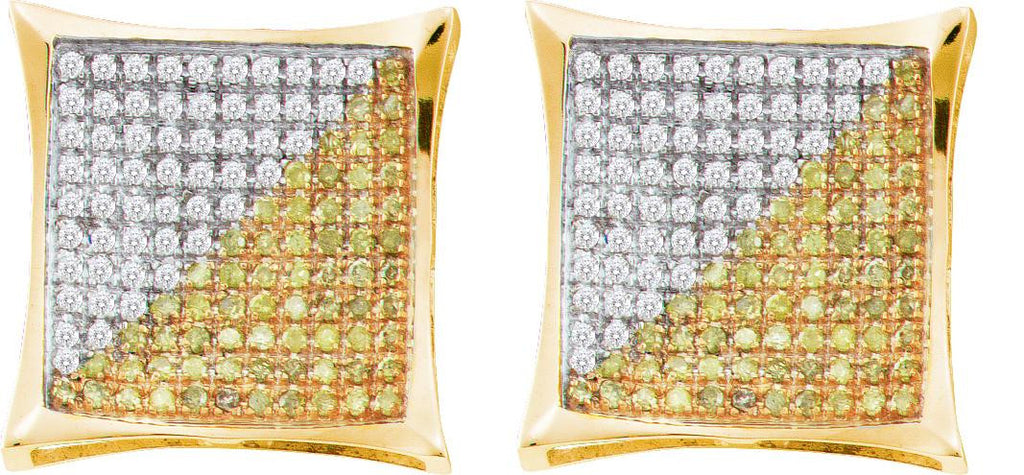 1-6CT-Diamond YELLOW MICRO-PAVE EARRINGS