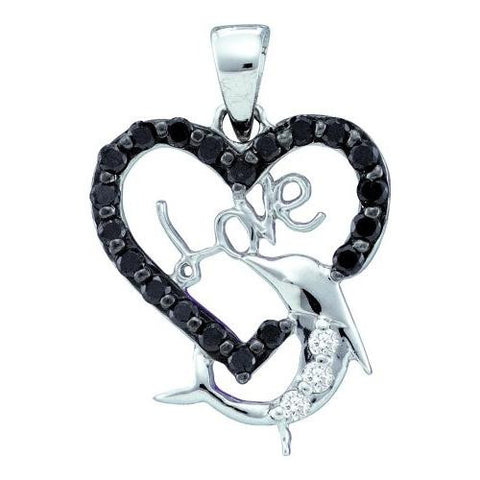 14KT White Gold 0.41CTW DIAMOND HEART PENDANT