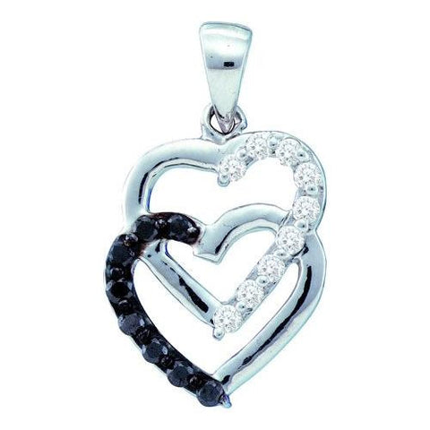 14KT White Gold 0.30CTW DIAMOND HEART PENDANT