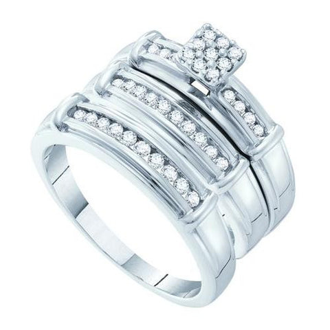 14KT White Gold 0.43CTW DIAMOND FASHION TRIO SET