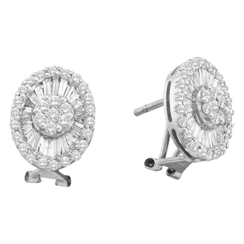 1 5-8CT-Diamond FLOWER EARRING