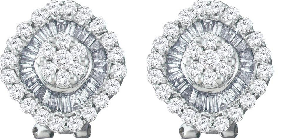 1 1-2CTW-Diamond FLOWER EARRING