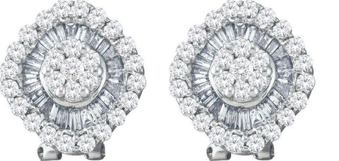 1 1-2CTW-Diamond FLOWER EARRING