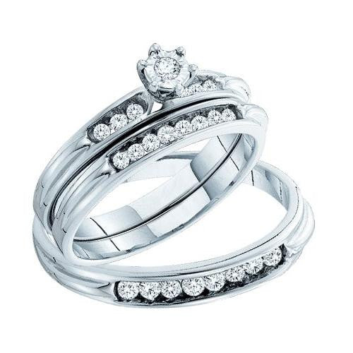 14KT White Gold 0.40CTW DIAMOND  FASHION TRIO SET