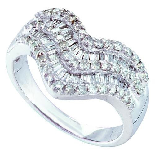 14KT White Gold 0.86CTW DIAMOND FASHION BAND