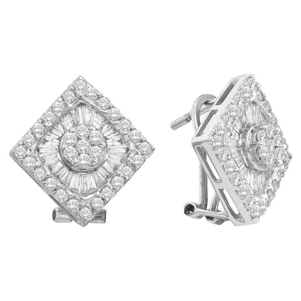 1 3-8CTW-Diamond FLOWER EARRING