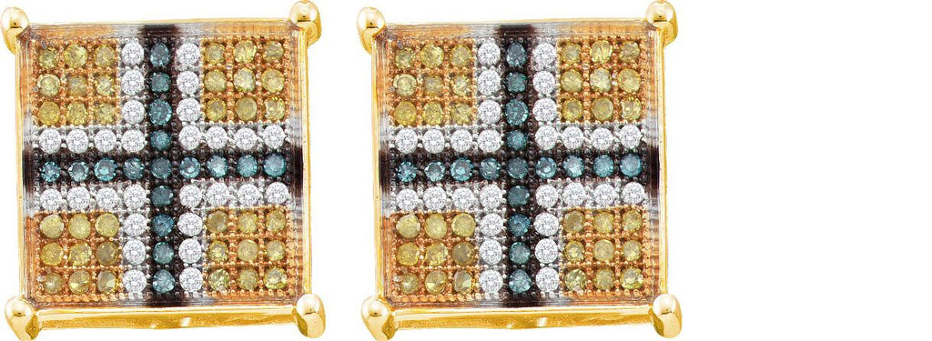 1-3CTW-Diamond BLUE MICRO-PAVE EARRING