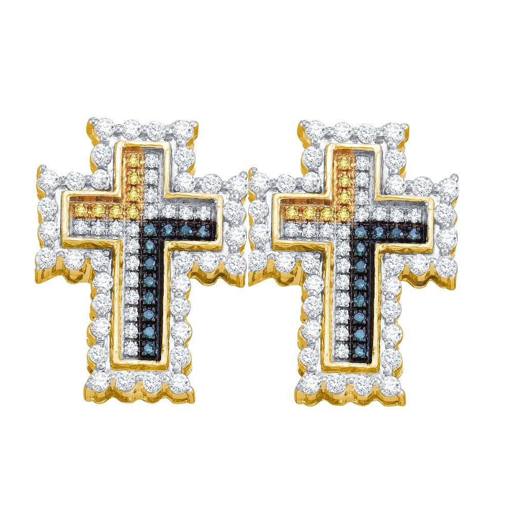 1 CTW-Diamond BLUE CROSS EARRING