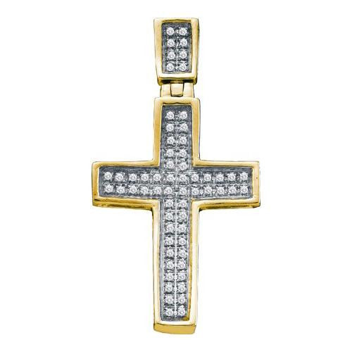 10K Yellow-gold 0.17CTW DIAMOND CROSS PENDANT