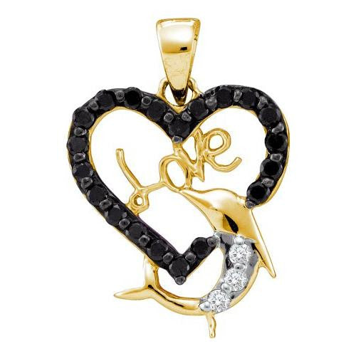 14KT Yellow Gold 0.41CTW DIAMOND  HEART PENDANT