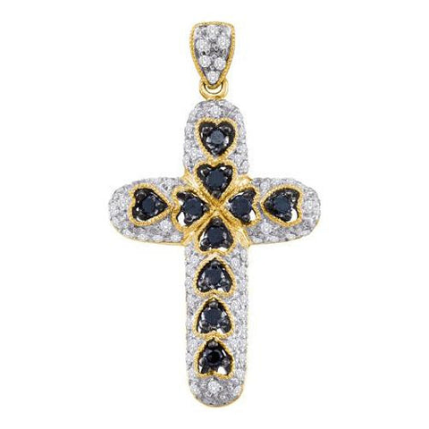 14KT Yellow Gold 0.78CTW DIAMOND  CROSS PENDANT