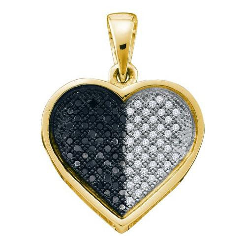 10KT Yellow Gold 0.25CTW DIAMOND HEART PENDANT