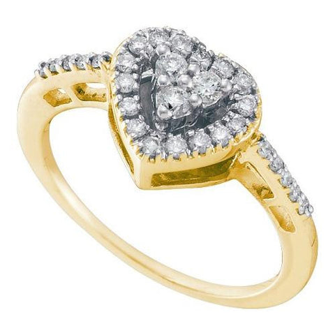 14KT Yellow Gold 0.35CTW DIAMOND  HEART RING