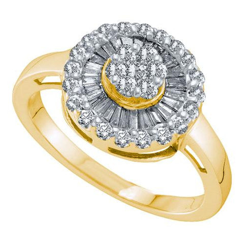 14KT Yellow Gold 0.69CTW DIAMOND  FLOWER RING