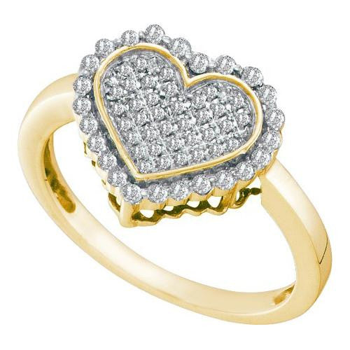 10K Yellow-gold 0.28CT DIAMOND  FASHION HEART RING