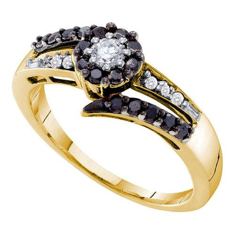 14KT Yellow Gold 0.52CTW DIAMOND  FLOWER RING