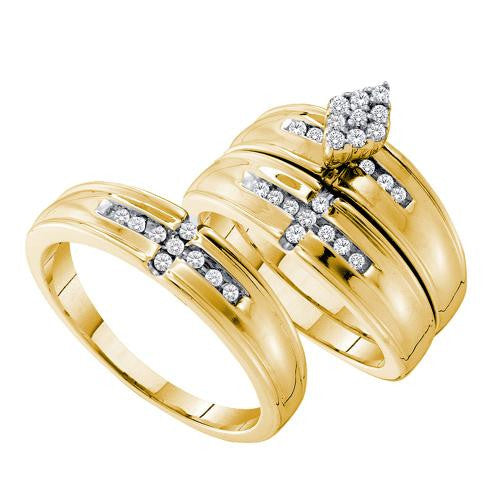 14KT Yellow Gold 0.36CT DIAMOND FASHION TRIO SET