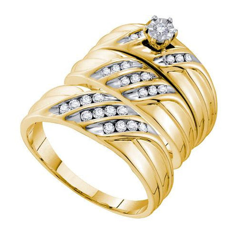 14KT Yellow Gold 0.43CTW DIAMOND  FASHION TRIO SET