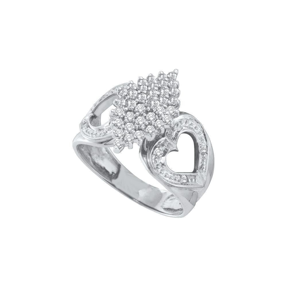 1-2CTW-Diamond CLUSTER RING