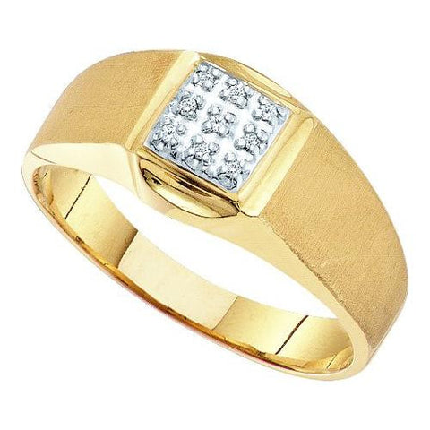 10K Yellow-gold 0.03CT DIAMOND  FASHION MENS RING