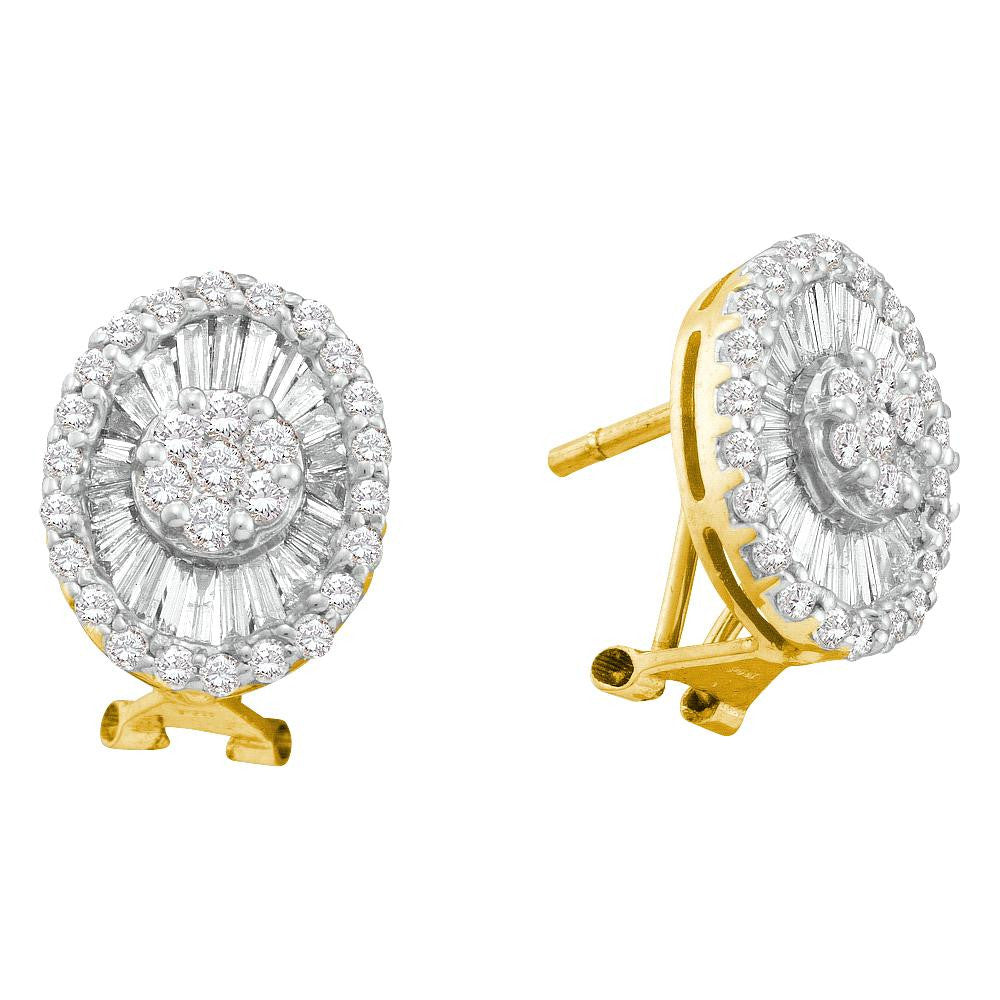 1 5-8CTW-Diamond FLOWER EARRING