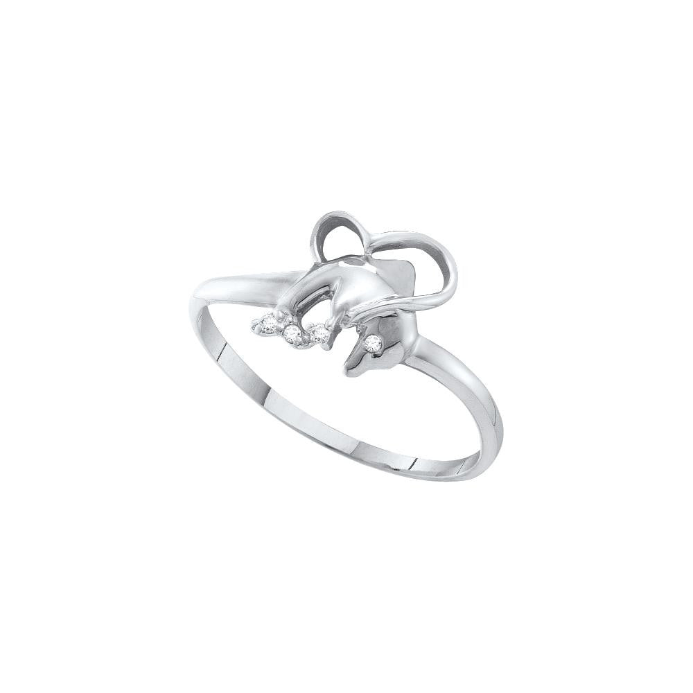 0.02CT-Diamond DOLPHIN RING