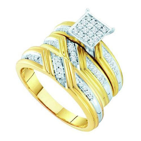 10K Yellow-gold 0.29CT DIAMOND FASHION TRIO SET