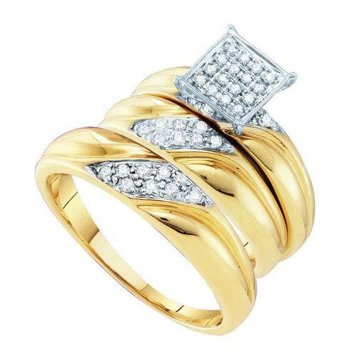 10KT Yellow Gold 0.30CT DIAMOND  FASHION TRIO SET