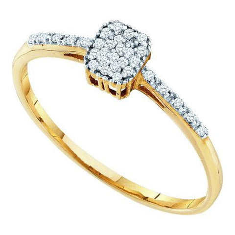 10KT Yellow Gold 0.07CTW  DIAMOND  CLUSTER RING