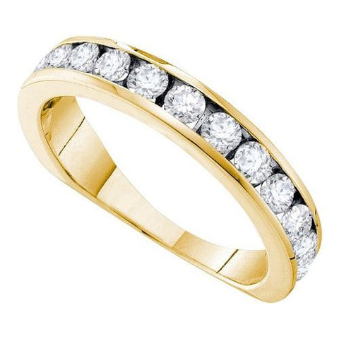 14K Yellow-gold 1.00CT DIAMOND MACHINE SET BAND