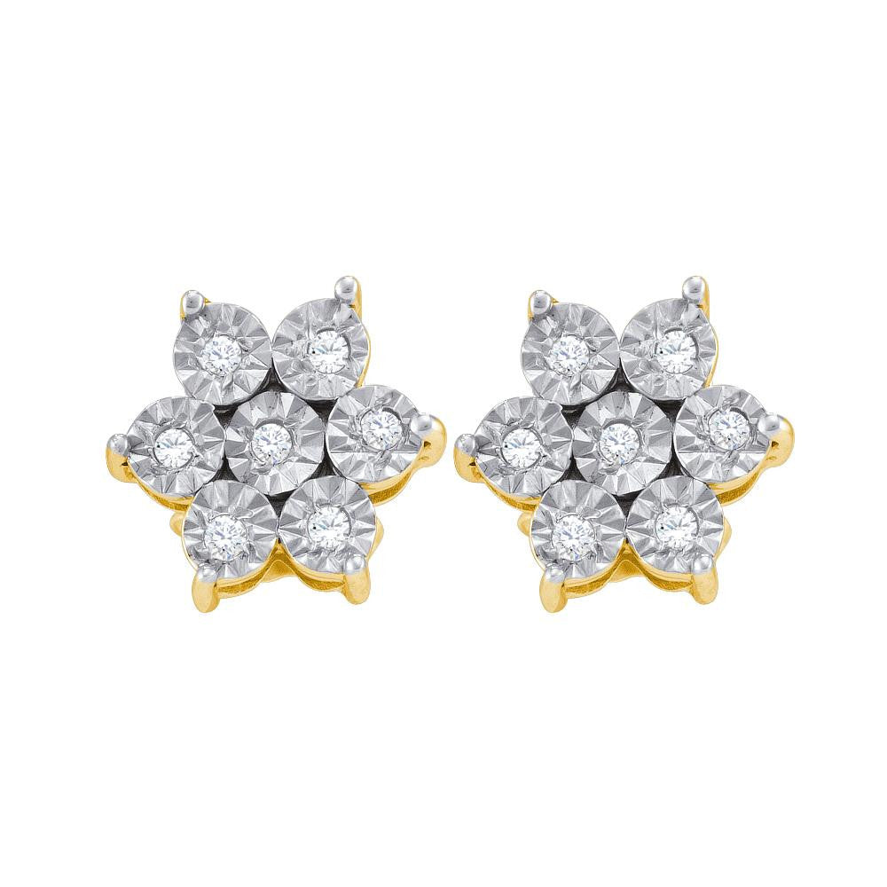 1-8CTW-Diamond FLOWER EARRING