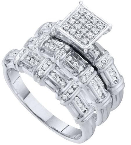 10KT White Gold 0.31CT DIAMOND FASHION TRIO SET