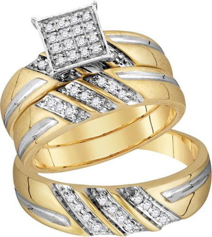 10K Yellow-gold 0.29CT DIAMOND  FASHION TRIO SET